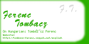 ferenc tombacz business card